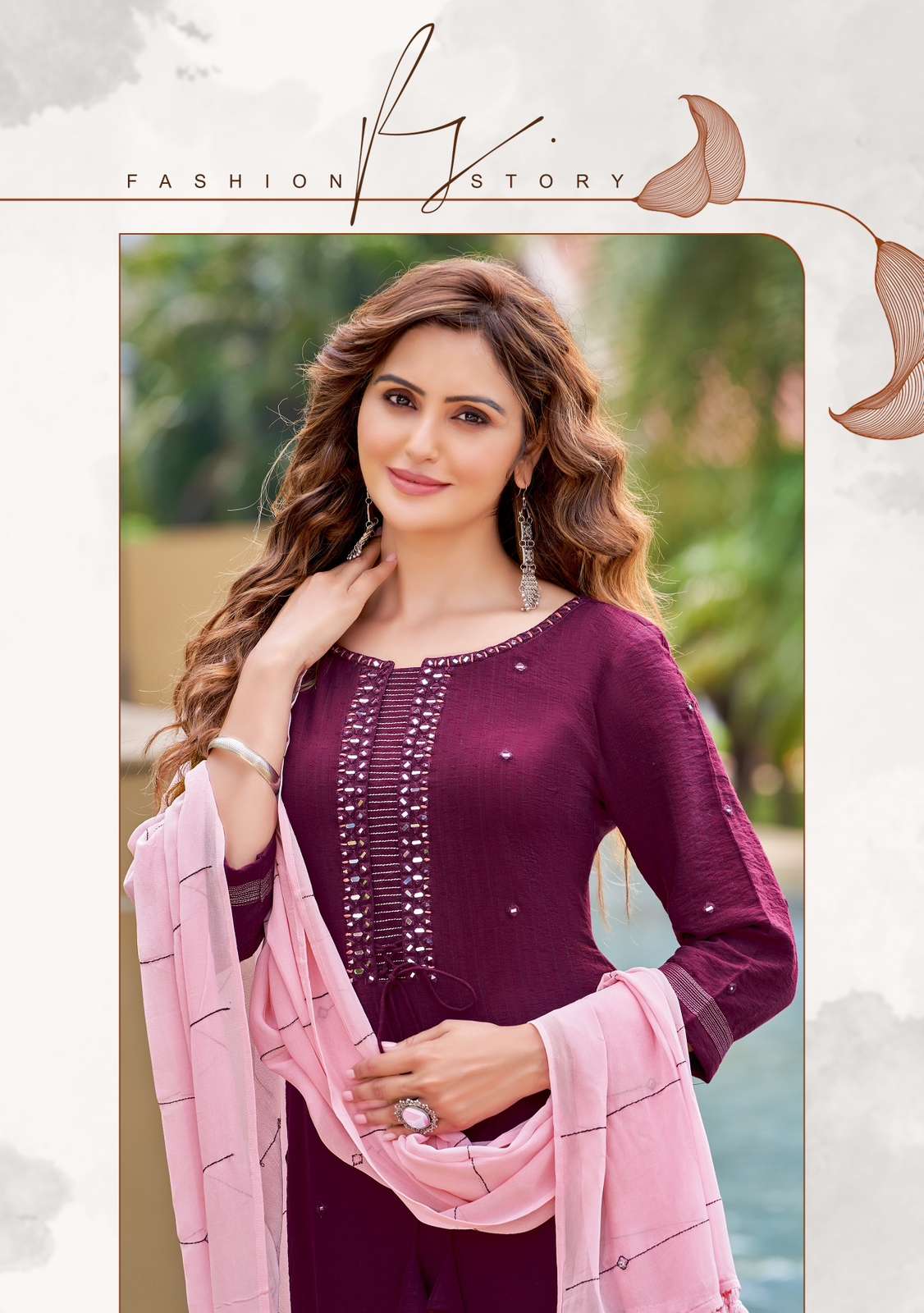 KADLEE-VINTAGE-KURTI WITH PENT AND DUPATTA POSTER (2)